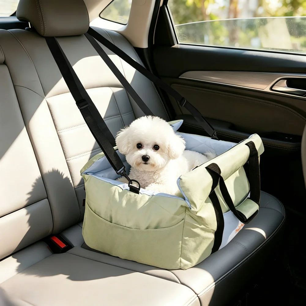 Borwart Portable Dog Booster Seat With Safety Belt Storage