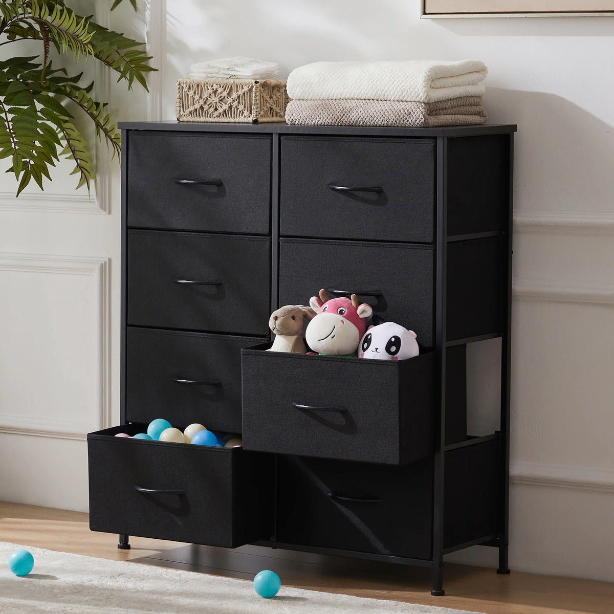 MCQ Fabric Eight Drawer Living Room Storage Dresser Cabinet
