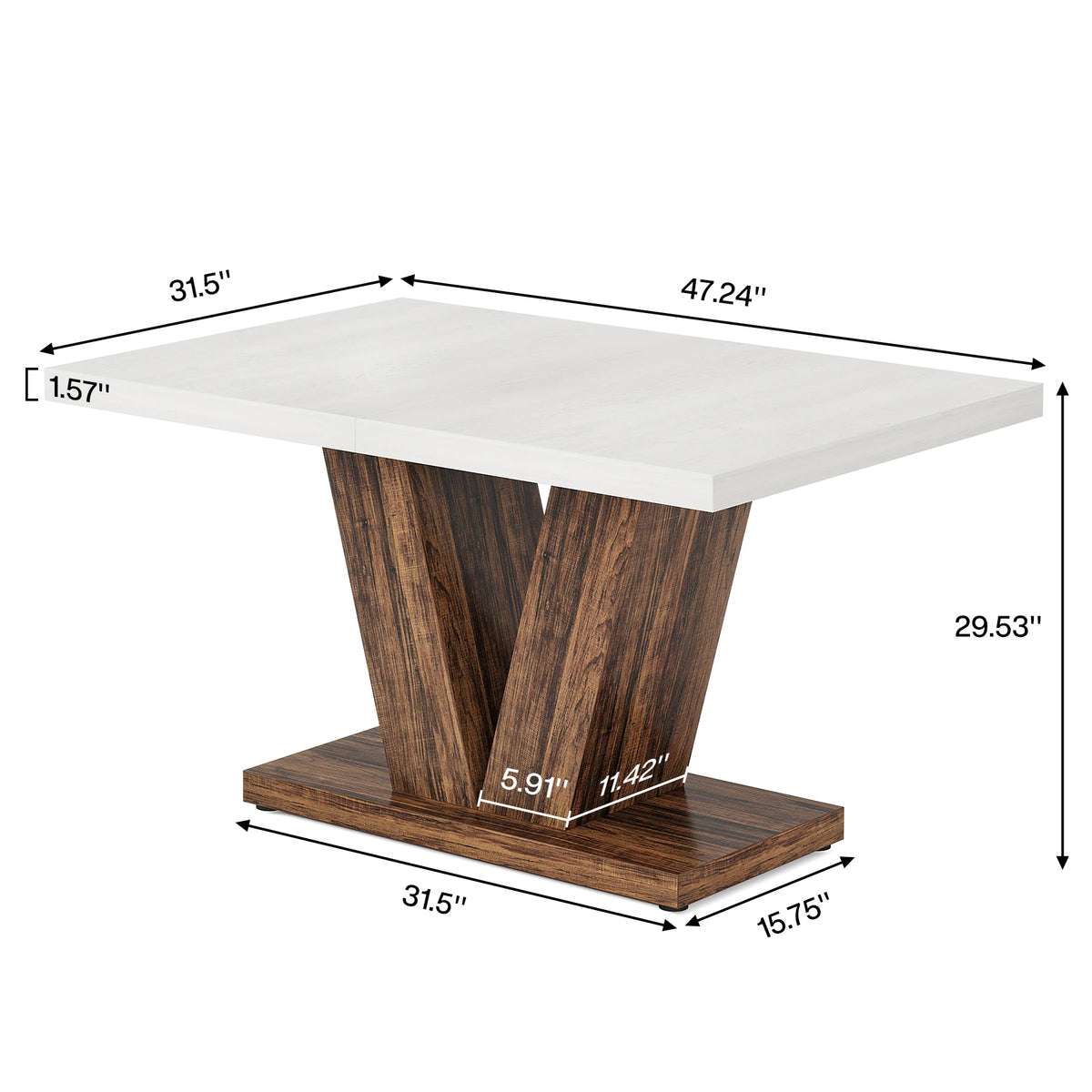 Tribesigns Wooden Farmhouse Dining Table For Kitchen