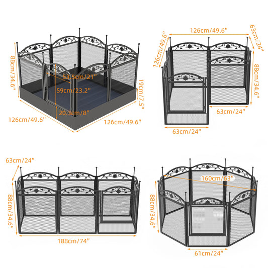 Bingopaw Heavy Duty Metal Dog Playpen For Outdoor Indoor Training