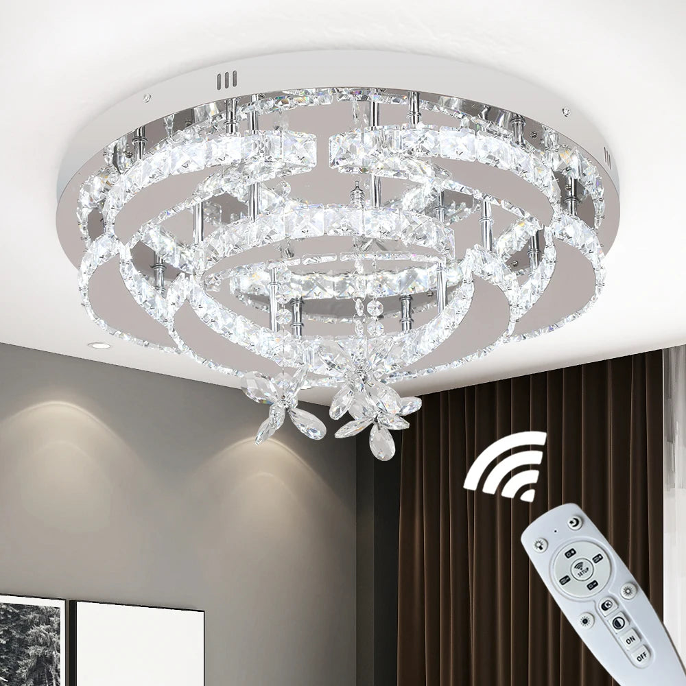 Vetrulus Modern Led Crystal Chandelier For Living Rooms