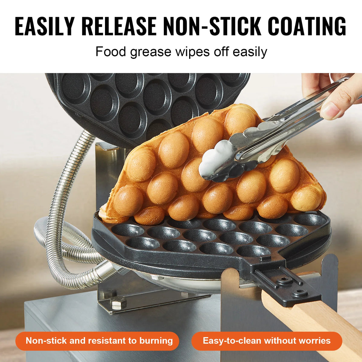 SucceBuy Commercial Egg Bubble Waffle Maker With Stainless Plates