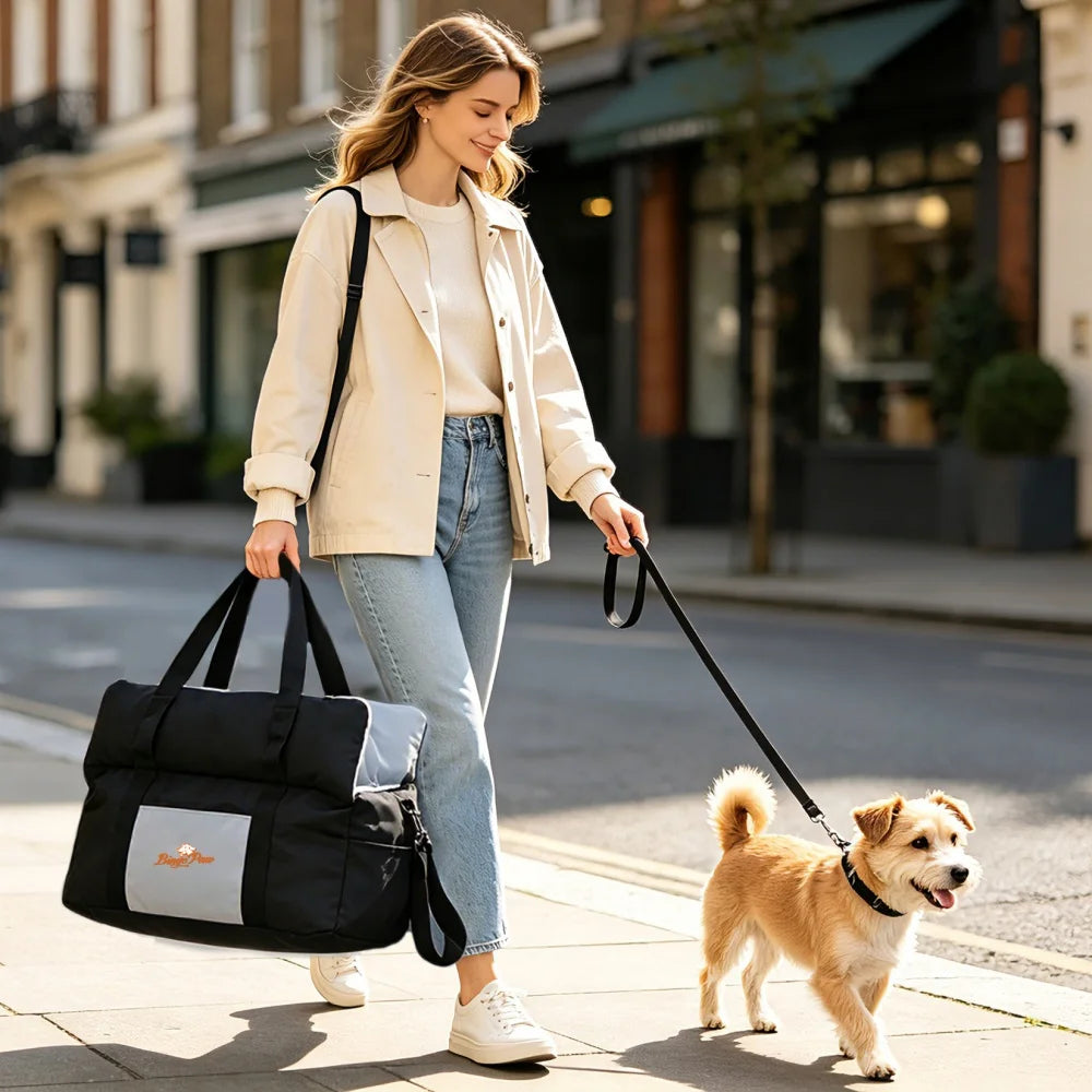 Borwart Portable Dog Booster Seat With Safety Belt Storage