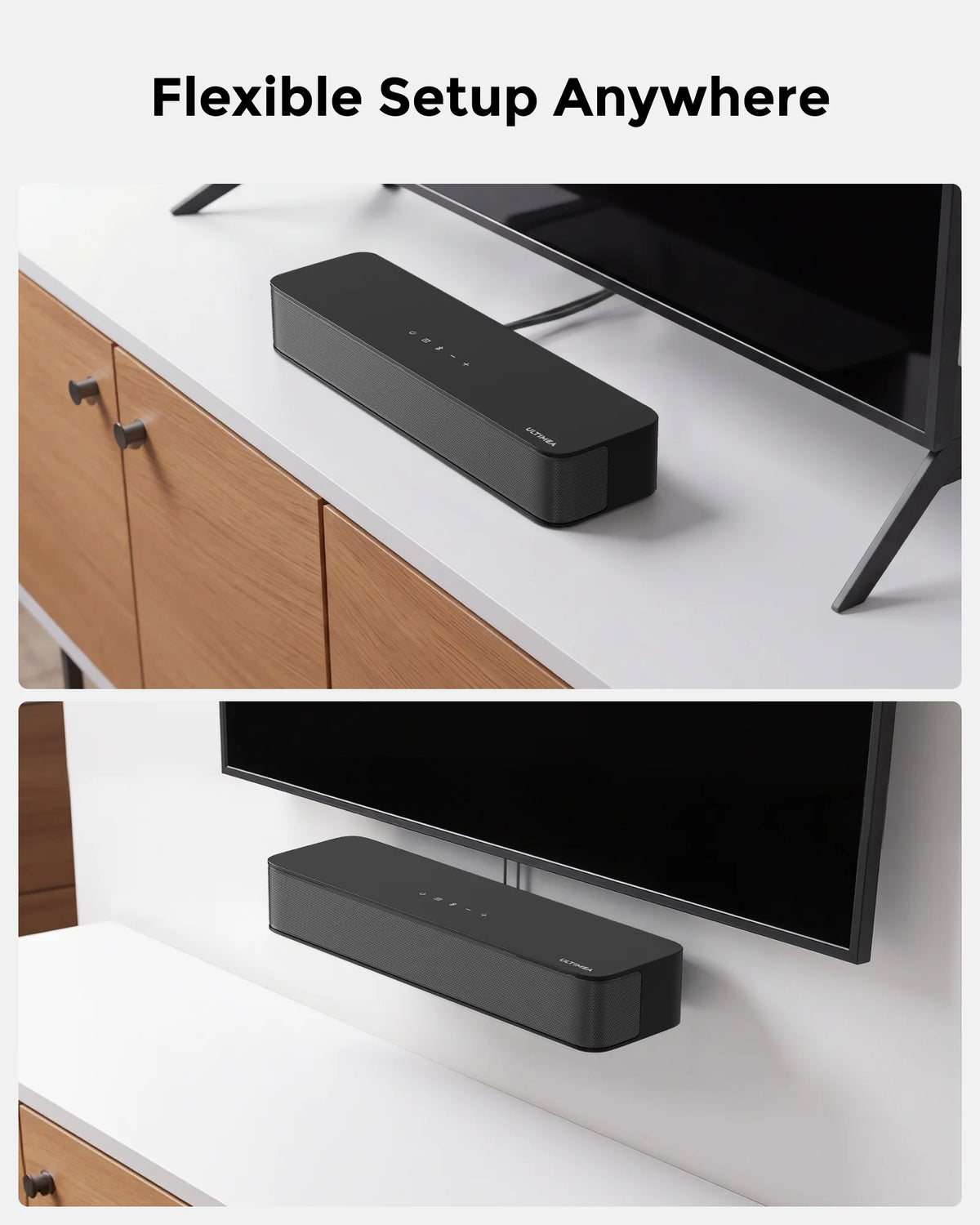Ultimea Compact 2.1 Channel TV Soundbar With Bluetooth Subwoofer