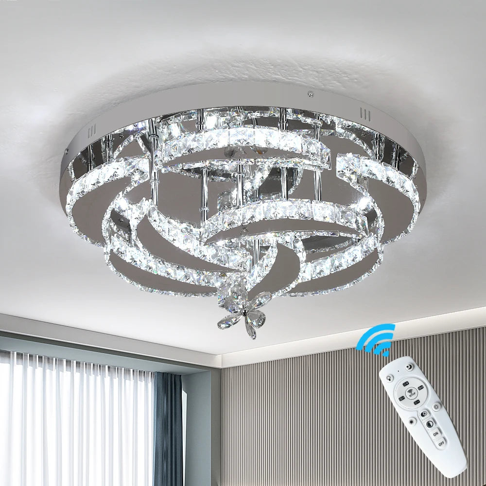 Vetrulus Modern Led Crystal Chandelier For Living Rooms