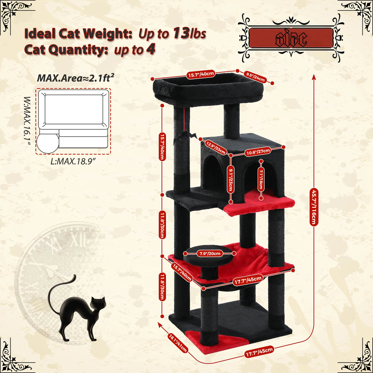 PAWZ Road Gothic Cat Tower With Sisal Posts And Hammock
