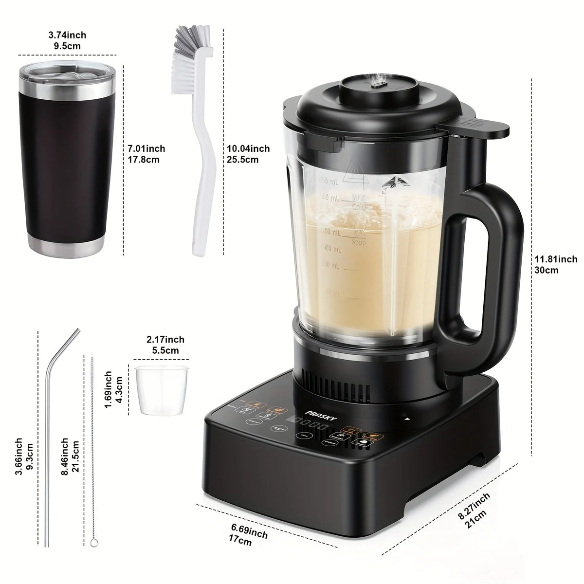 Prasky Professional Heating Blender For Smoothies And Soups