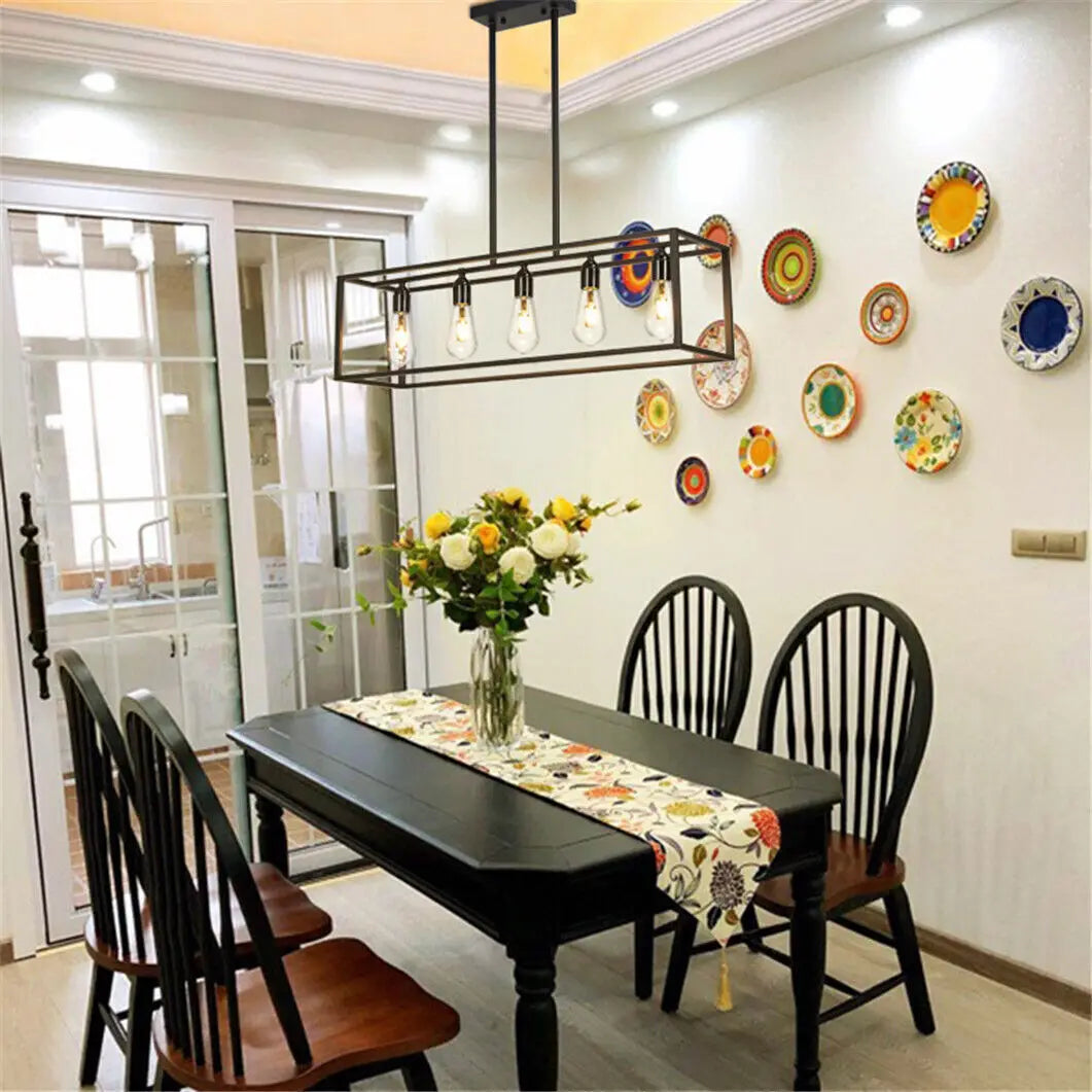 Industrial Iron Pendant Light Chandelier For Kitchen Dining Room