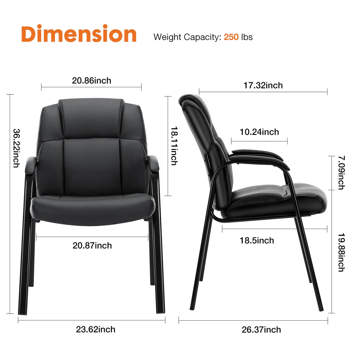 MCQ Ergonomic Office Chair With PU Leather And Steel Frame