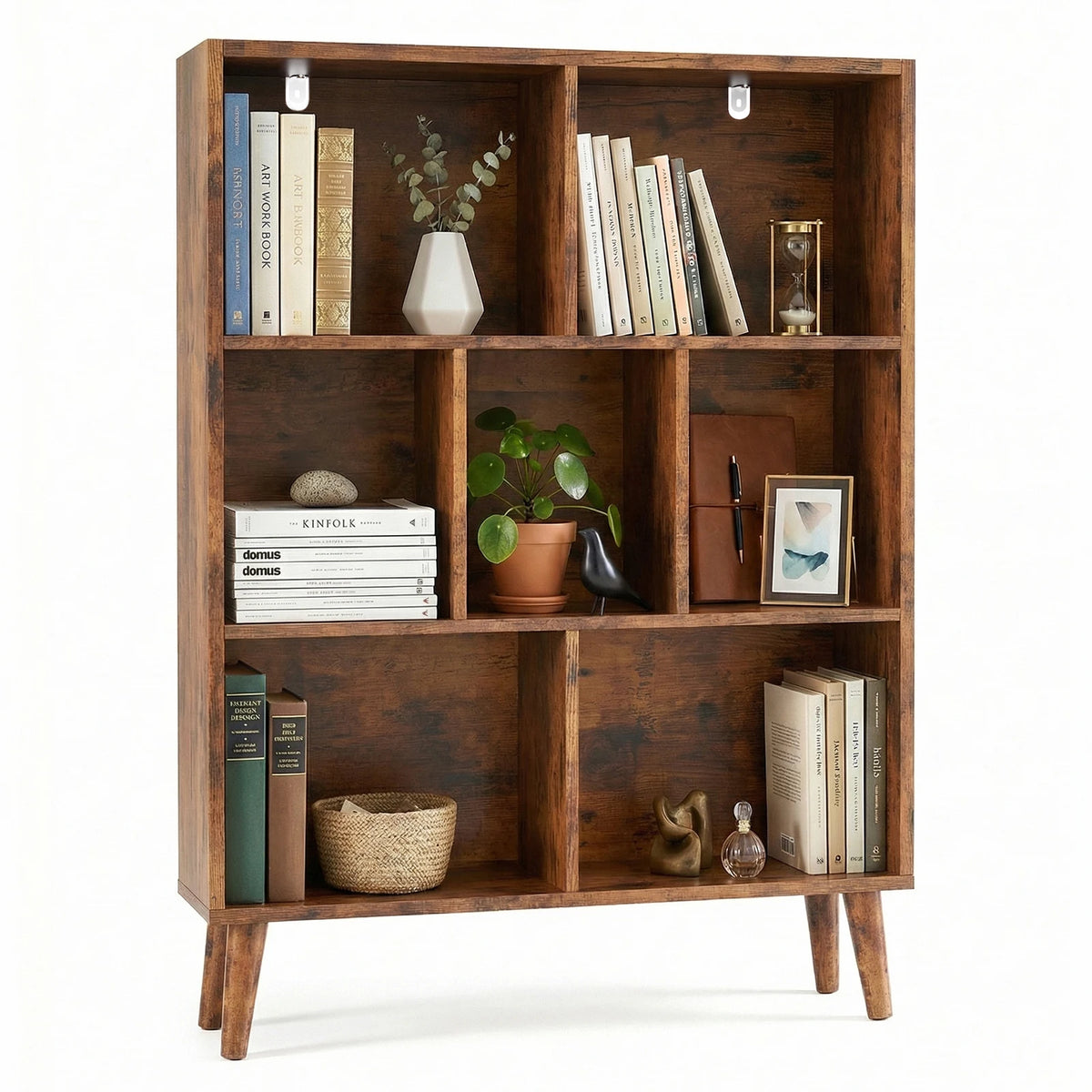 Wooden Bookcase Storage Organizer Display Shelves For Home