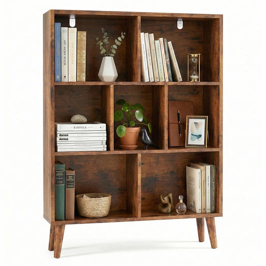 Wooden Bookcase Storage Organizer Display Shelves For Home