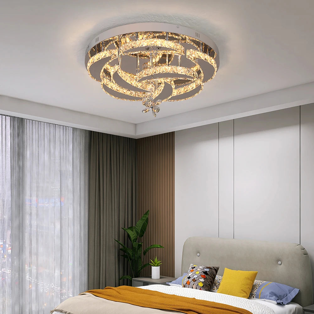 Vetrulus Modern Led Crystal Chandelier For Living Rooms
