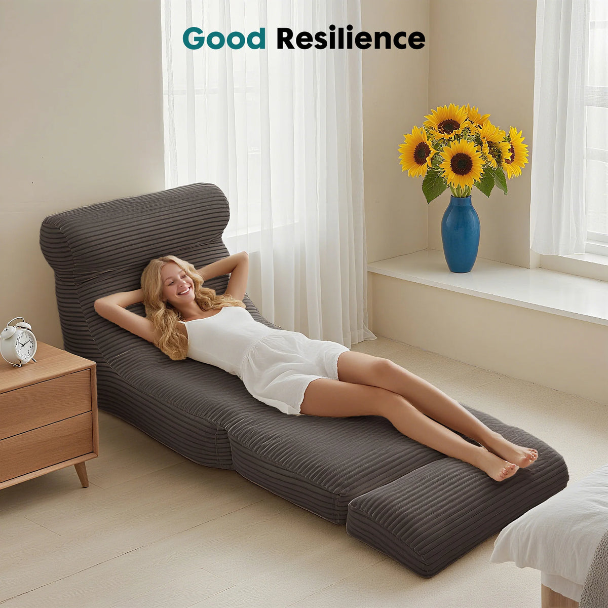 JHK Modern Ergonomic Folding Sofa Bed With Lumbar Support