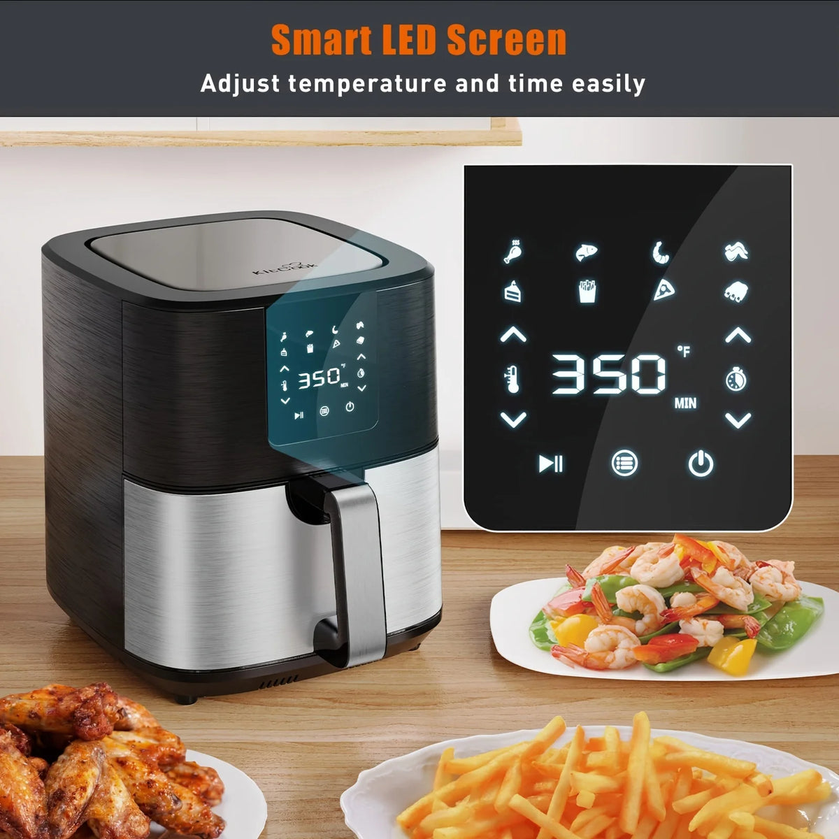 KitCook 1500W Digital Air Fryer With Eight Preset Modes