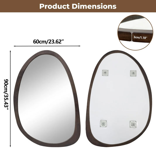 Vintage Irregular Octagon Wall Hanging Mirror For Living Room