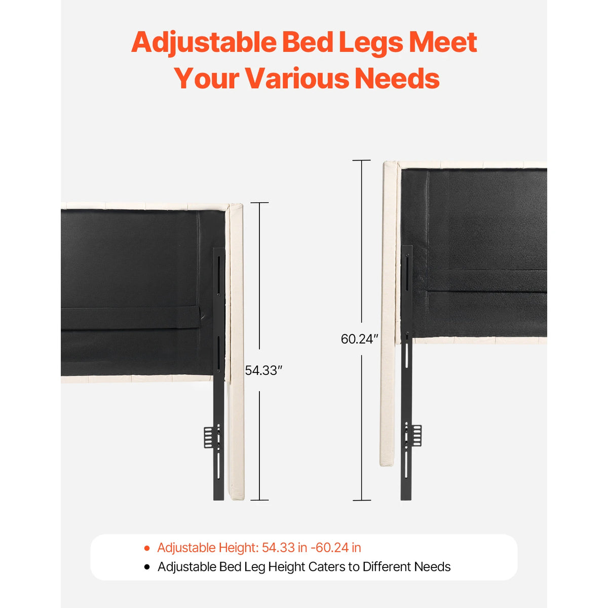 SucceBuy Diamond Tufted Adjustable Height Headboard For Modern Beds