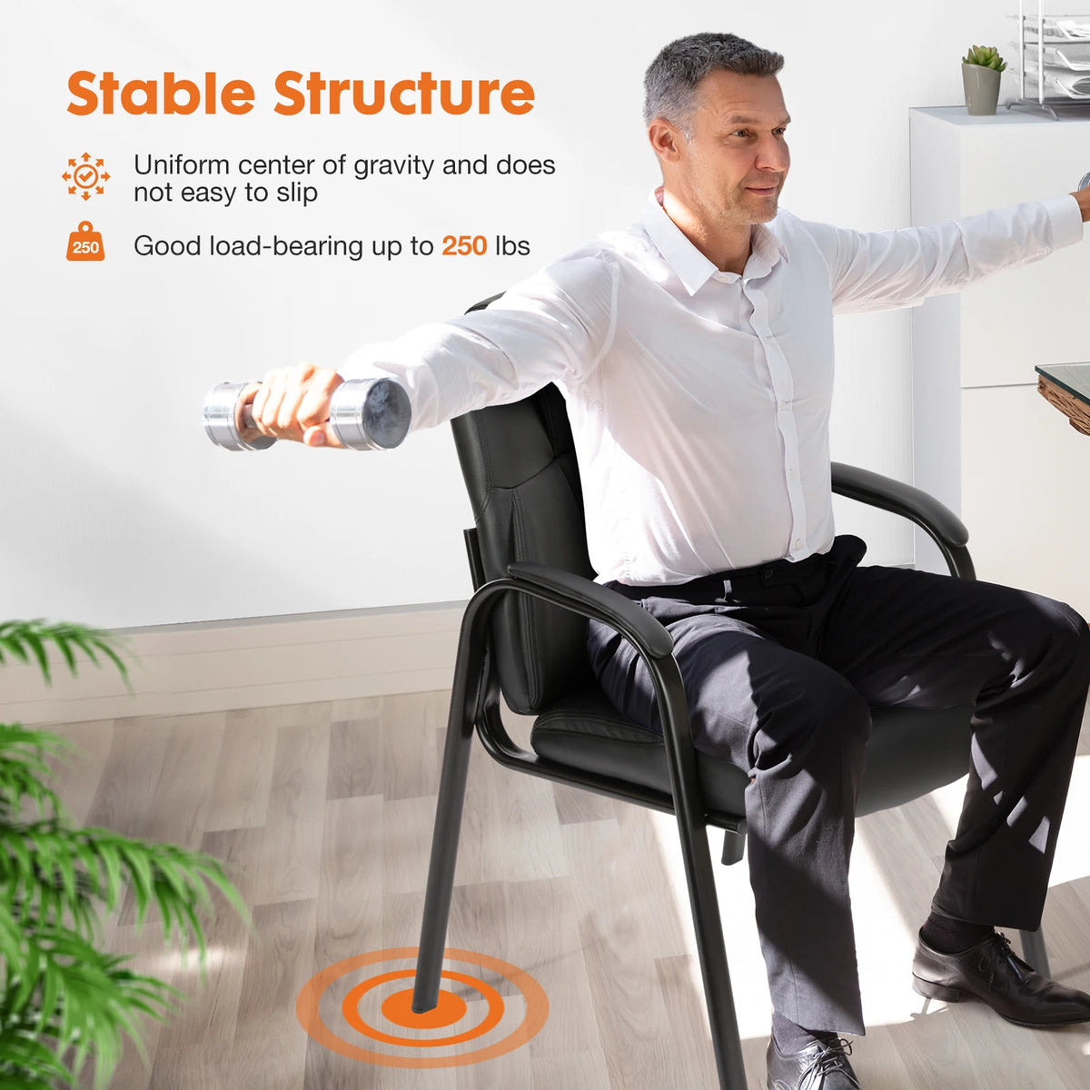 MCQ Ergonomic Office Chair With PU Leather And Steel Frame