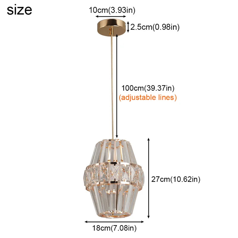 GreeLustr Modern Crystal LED Chandelier Pendant Ceiling Light