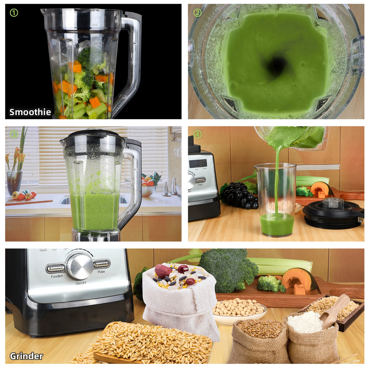 BioloMix 2200W Professional Blender For Smoothies And Juices