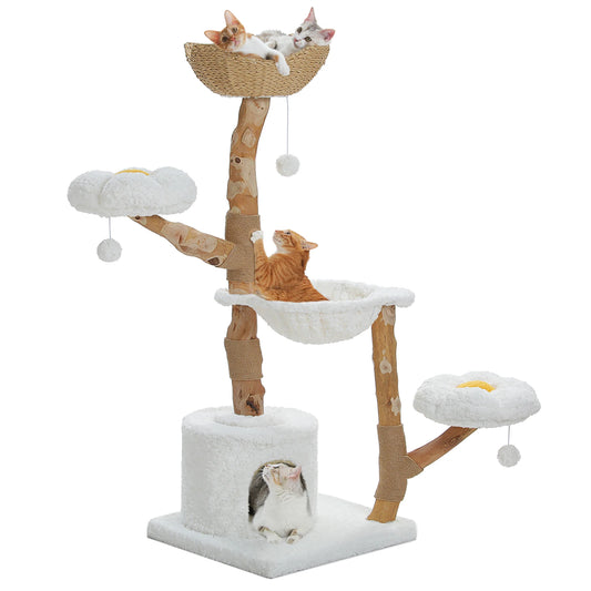 PAWZ Road Indoor Cat Condo Featuring Sisal Scratcher And Basket