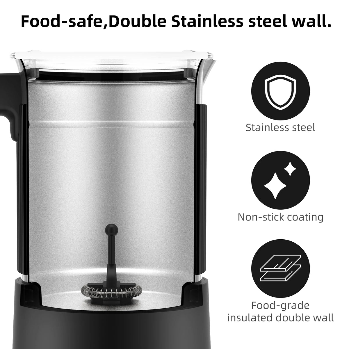 BioloMix Automatic 5 In 1 Detachable Milk Frother Steamer
