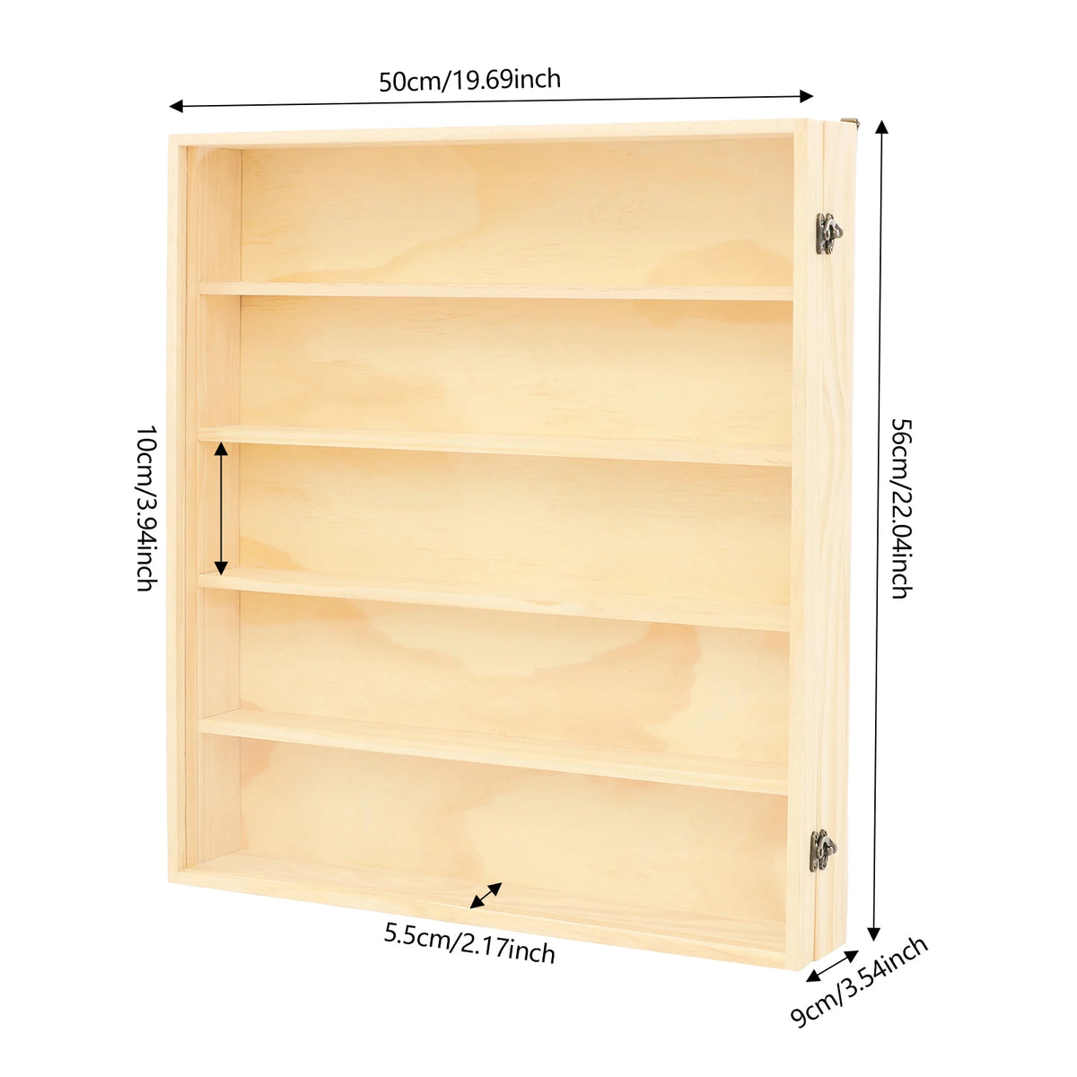 Bymaocar Five Tier Wall Mounted Wooden Display Cabinet Acrylic Door