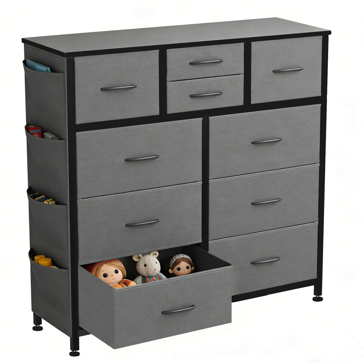 JHK Modern Fabric Storage Cabinet Living Room Organizer