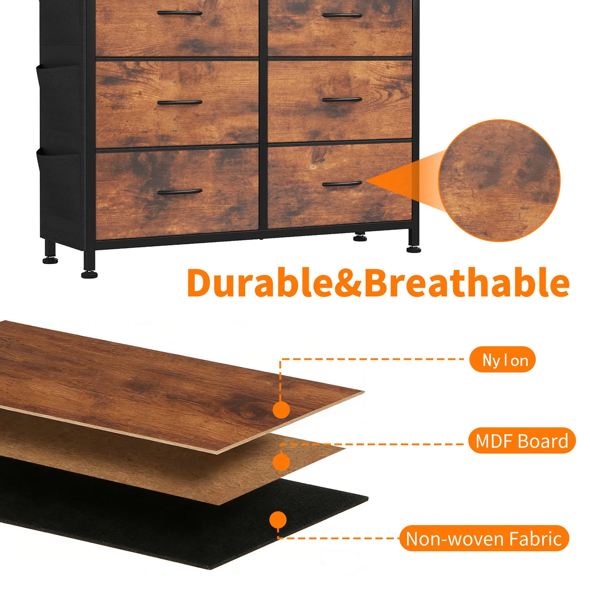 JHK Modern Fabric Storage Cabinet Living Room Organizer