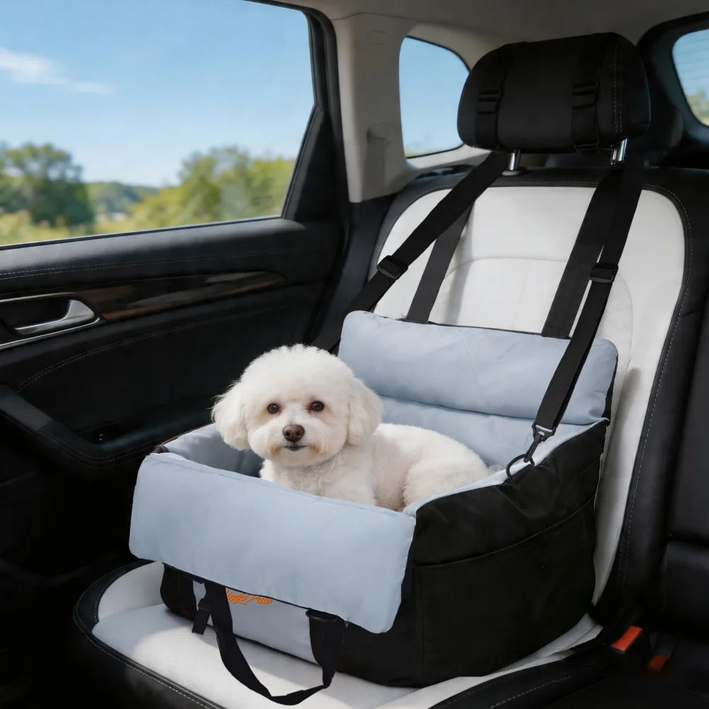 Borwart Portable Dog Booster Seat With Safety Belt Storage