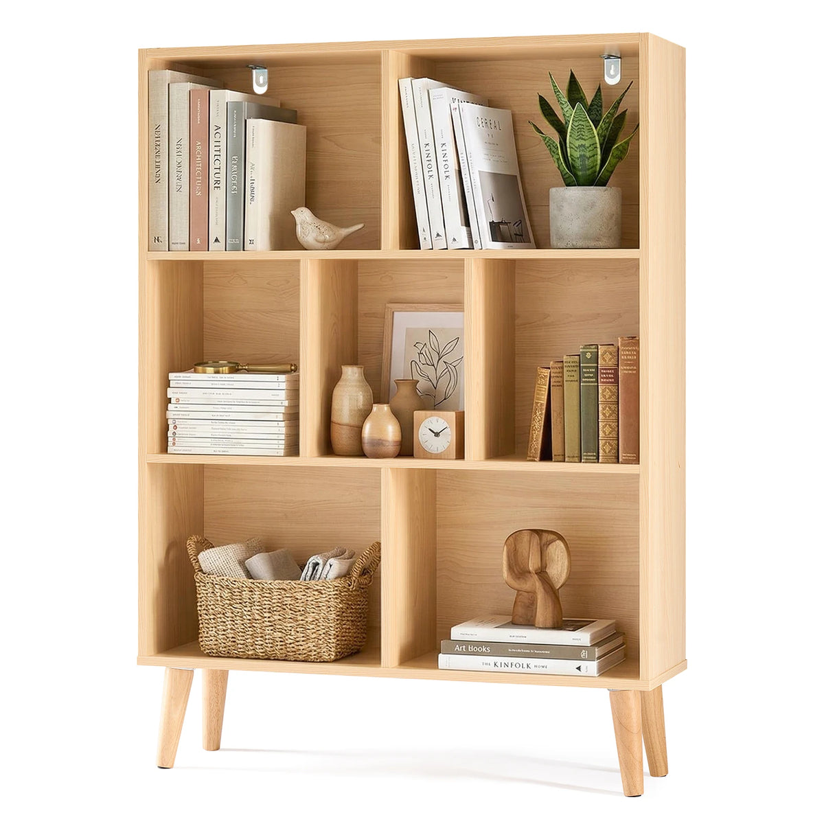 Wooden Bookcase Storage Organizer Display Shelves For Home