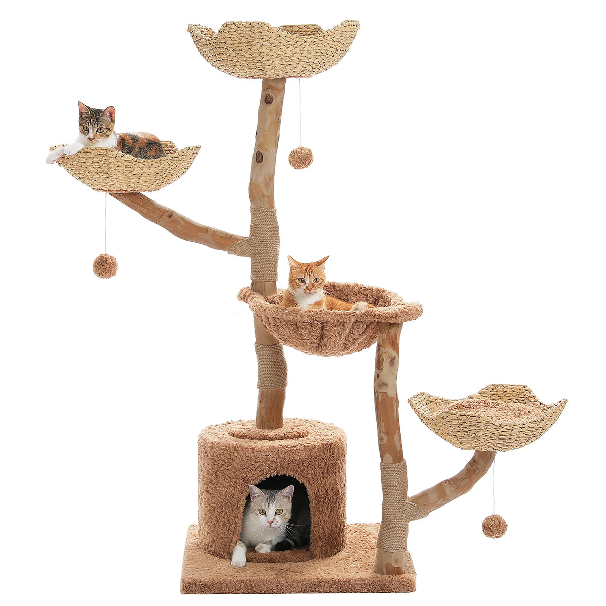 PAWZ Road Indoor Cat Condo Featuring Sisal Scratcher And Basket