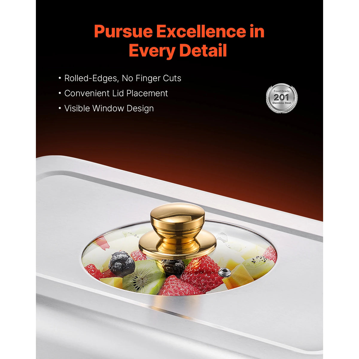 SucceBuy Stainless Steel Chafing Dish Buffet Set With Folding Stand