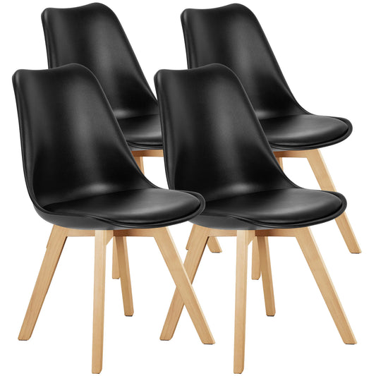 JHK PU Leather Dining Chairs With Comfortable Wooden Frame