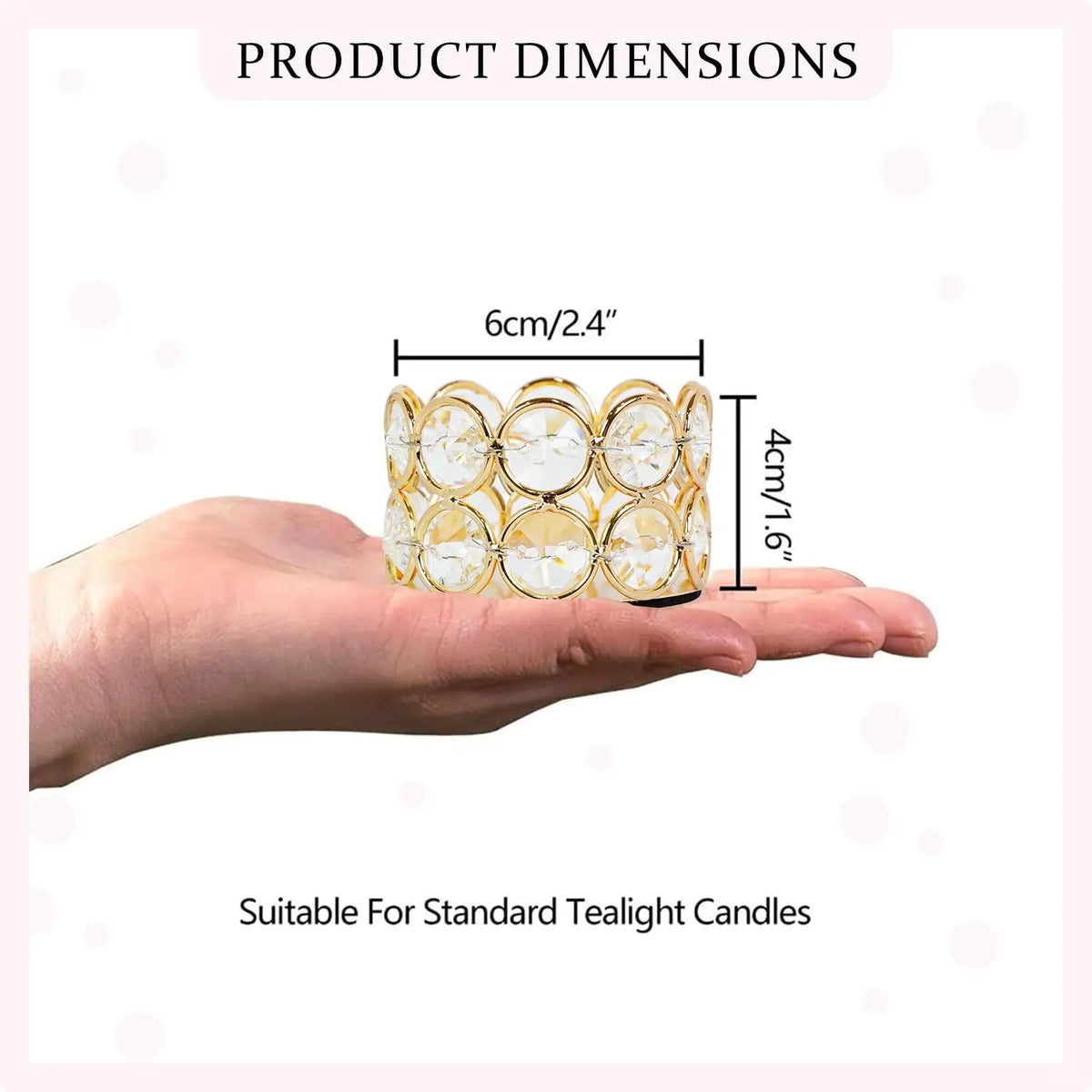 VINCIGANT Crystal Gold Votive Candle Holders For Wedding Decor