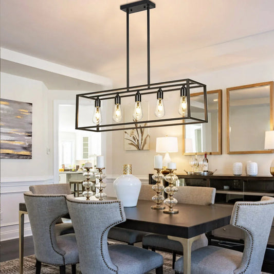 Industrial Iron Pendant Light Chandelier For Kitchen Dining Room