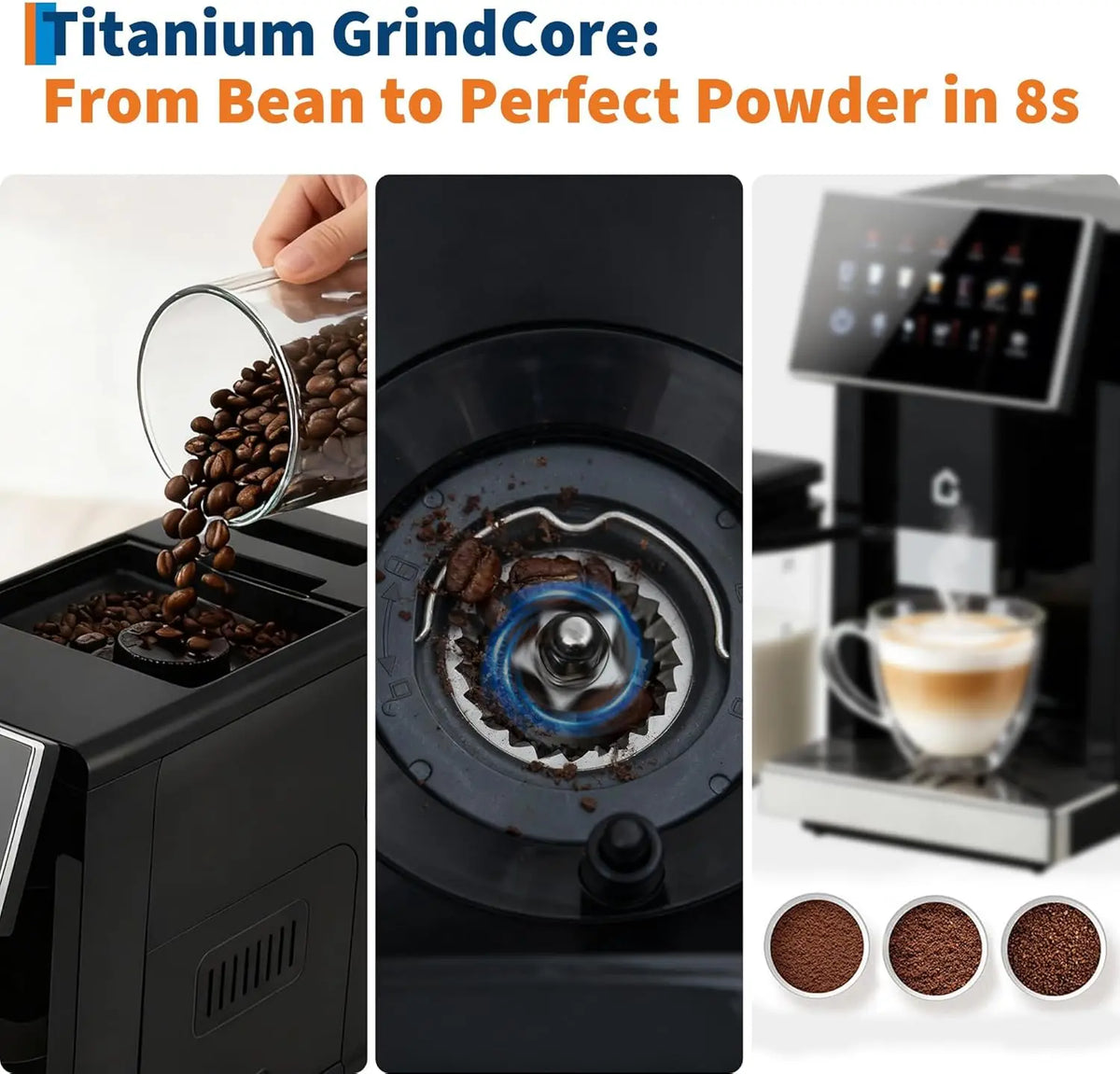 Acekool Fully Automatic Espresso Coffee Maker With Milk Frother