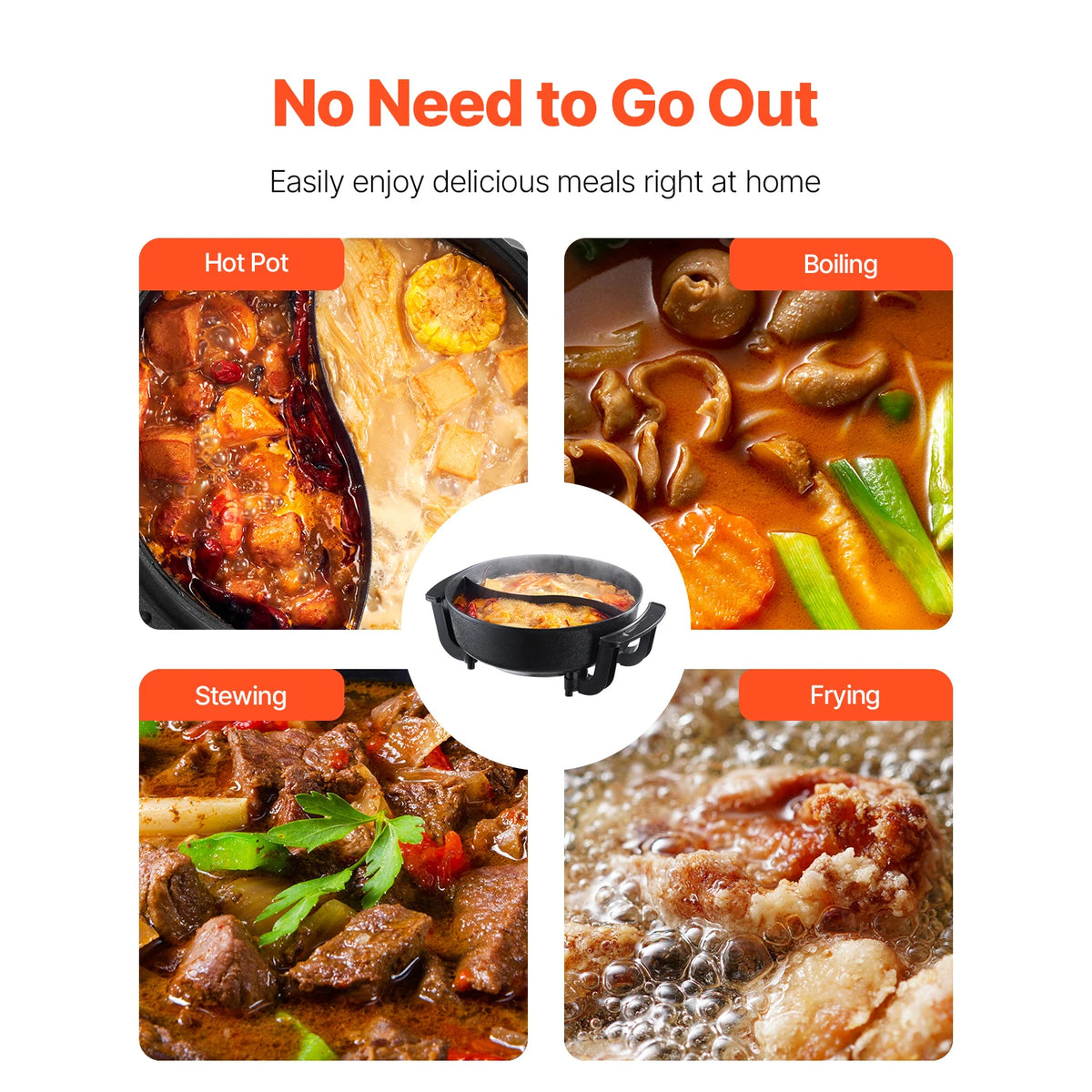 SucceBuy Dual Flavor Electric Hot Pot Shabu Shabu Cooker