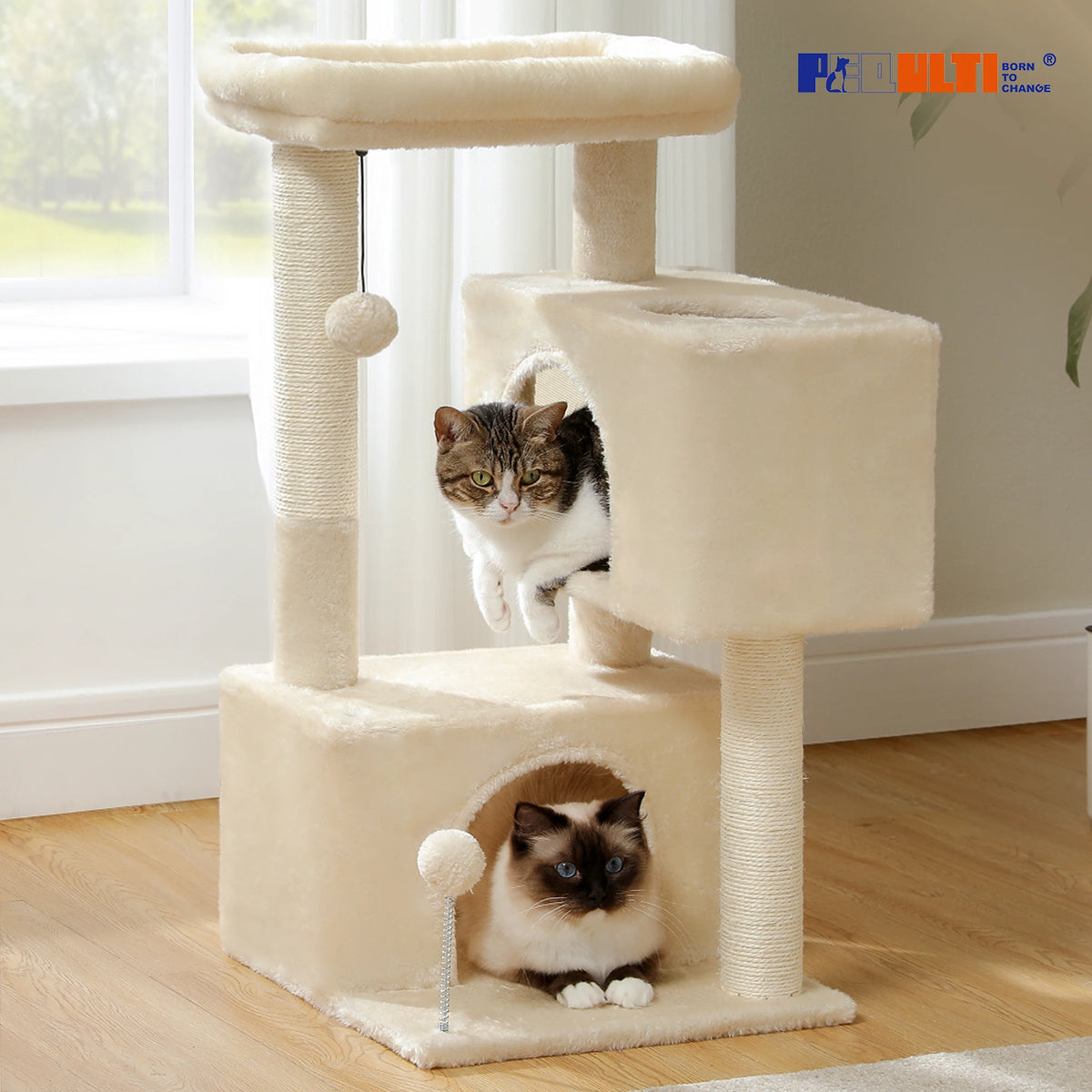 PAWZ Road Indoor Cat Tree Tower With Sisal Scratching Posts