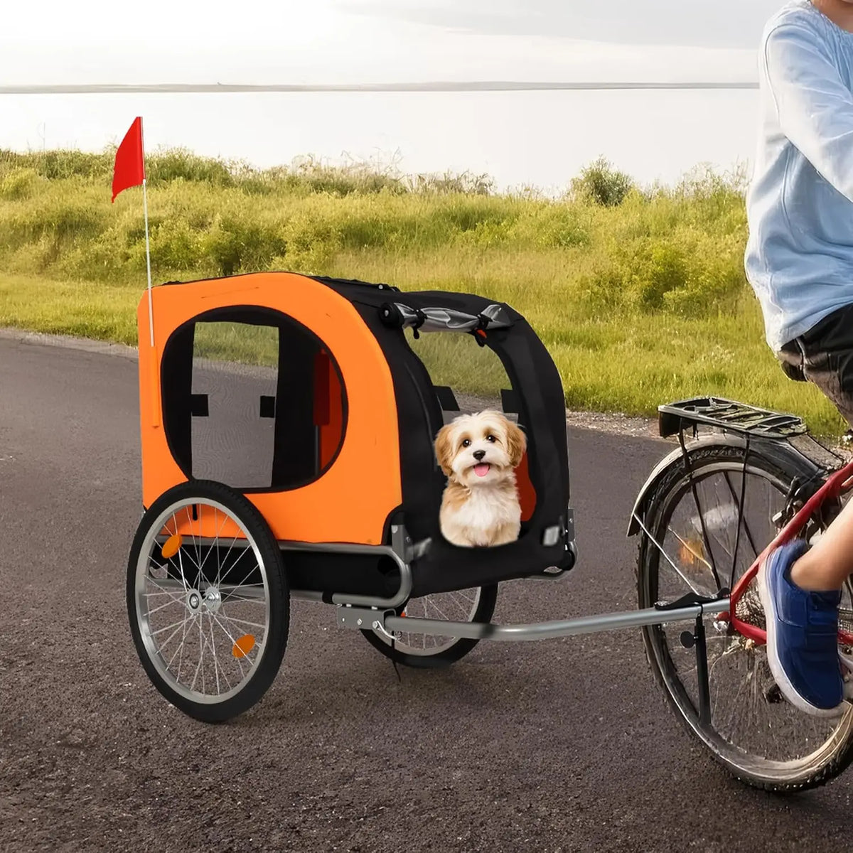 Twister.Ck Foldable Dog Bike Trailer with Universal Quick Release Wheels