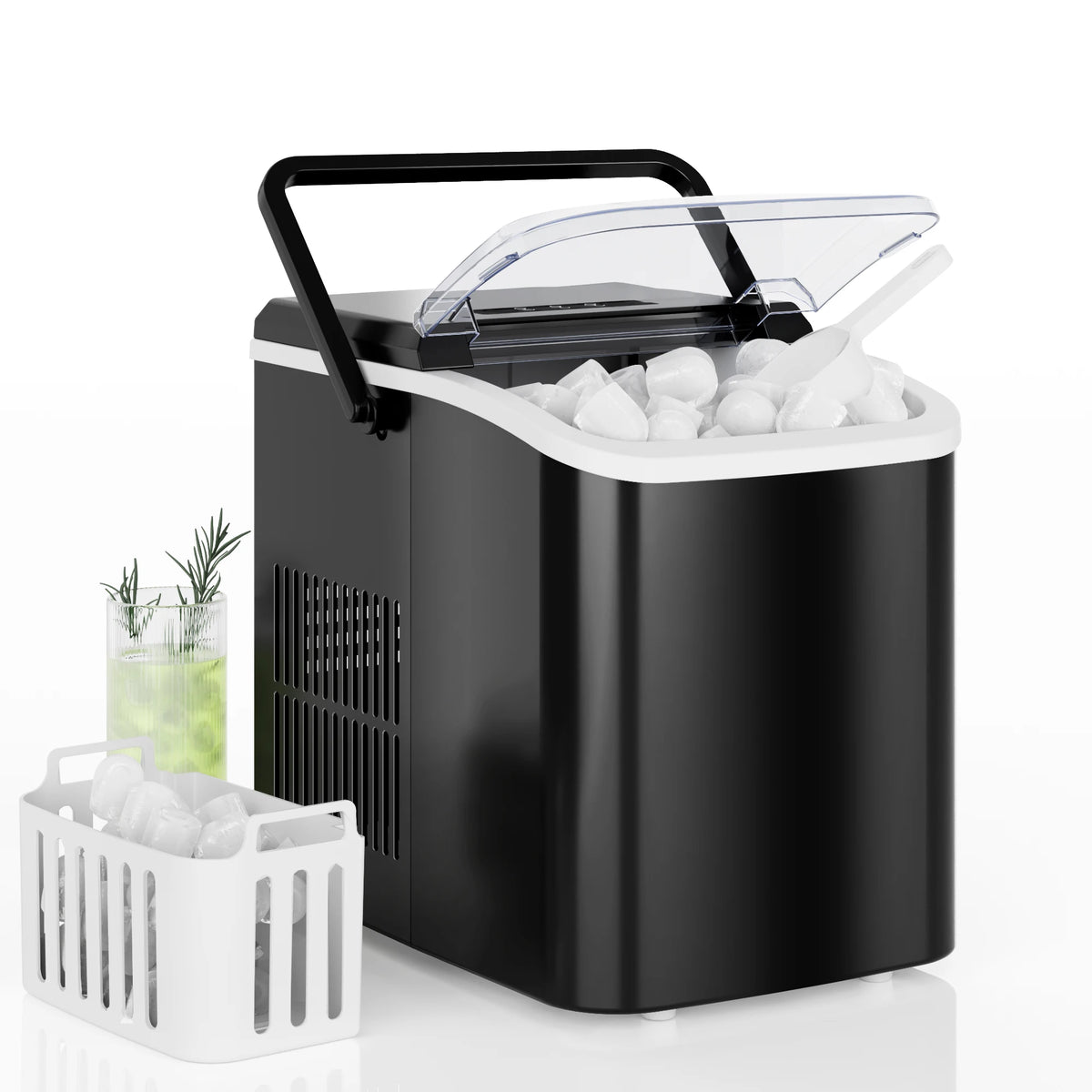 Portable Countertop Ice Maker With Self Cleaning Rapid Bullet Ice
