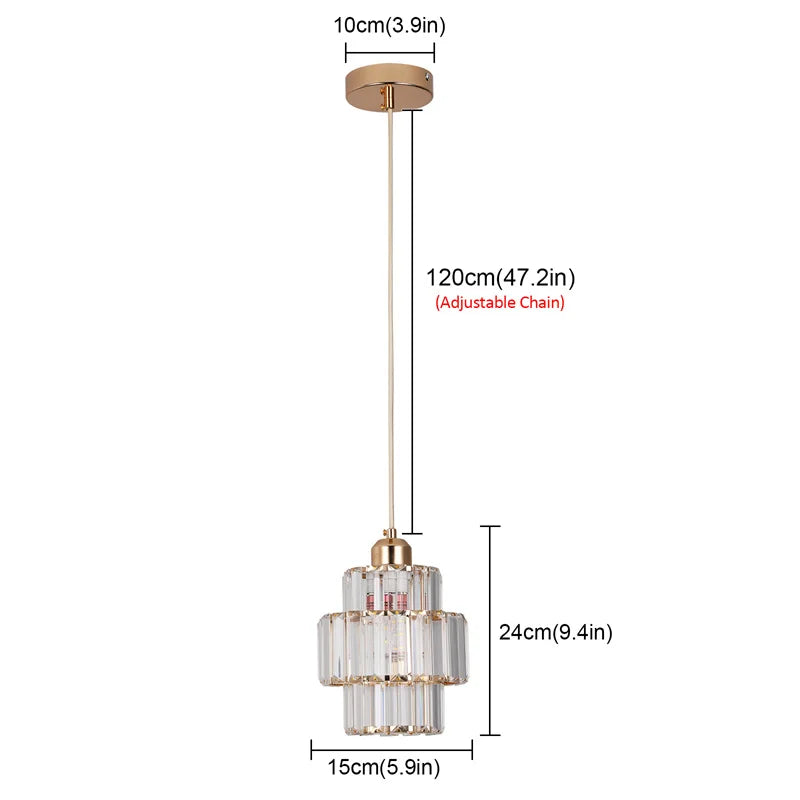 GreeLustr Modern Crystal LED Chandelier Pendant Ceiling Light