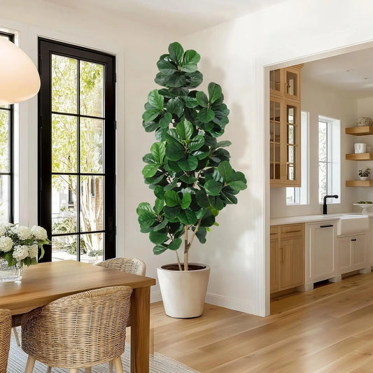 HiMISS Artificial Fiddle Leaf Fig Tree Decor With Realistic Leaves