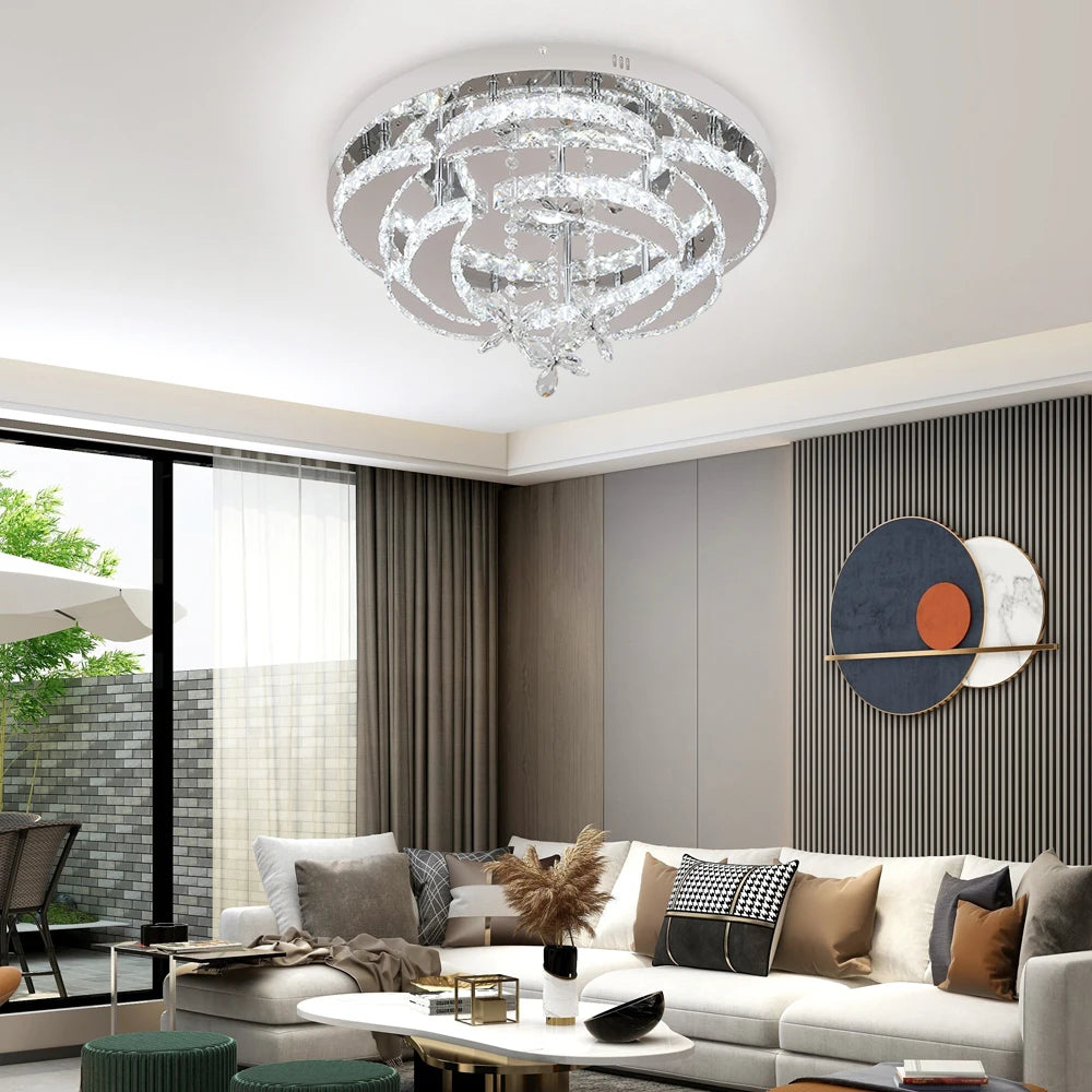 Vetrulus Modern Led Crystal Chandelier For Living Rooms