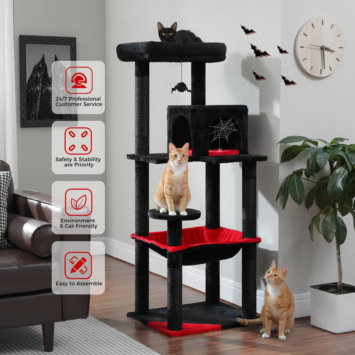 PAWZ Road Gothic Cat Tower With Sisal Posts And Hammock