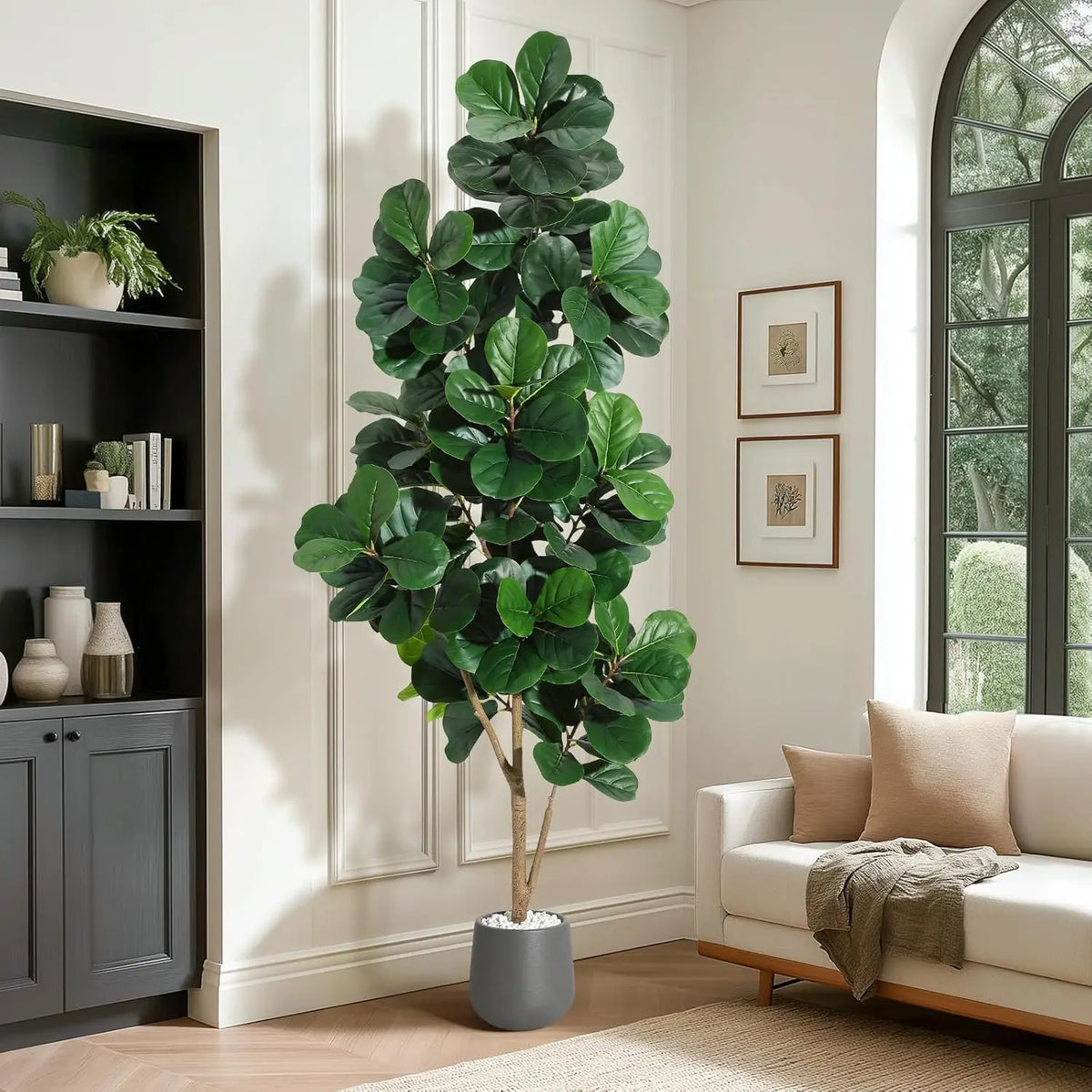 HiMISS Artificial Fiddle Leaf Fig Tree Decor With Realistic Leaves
