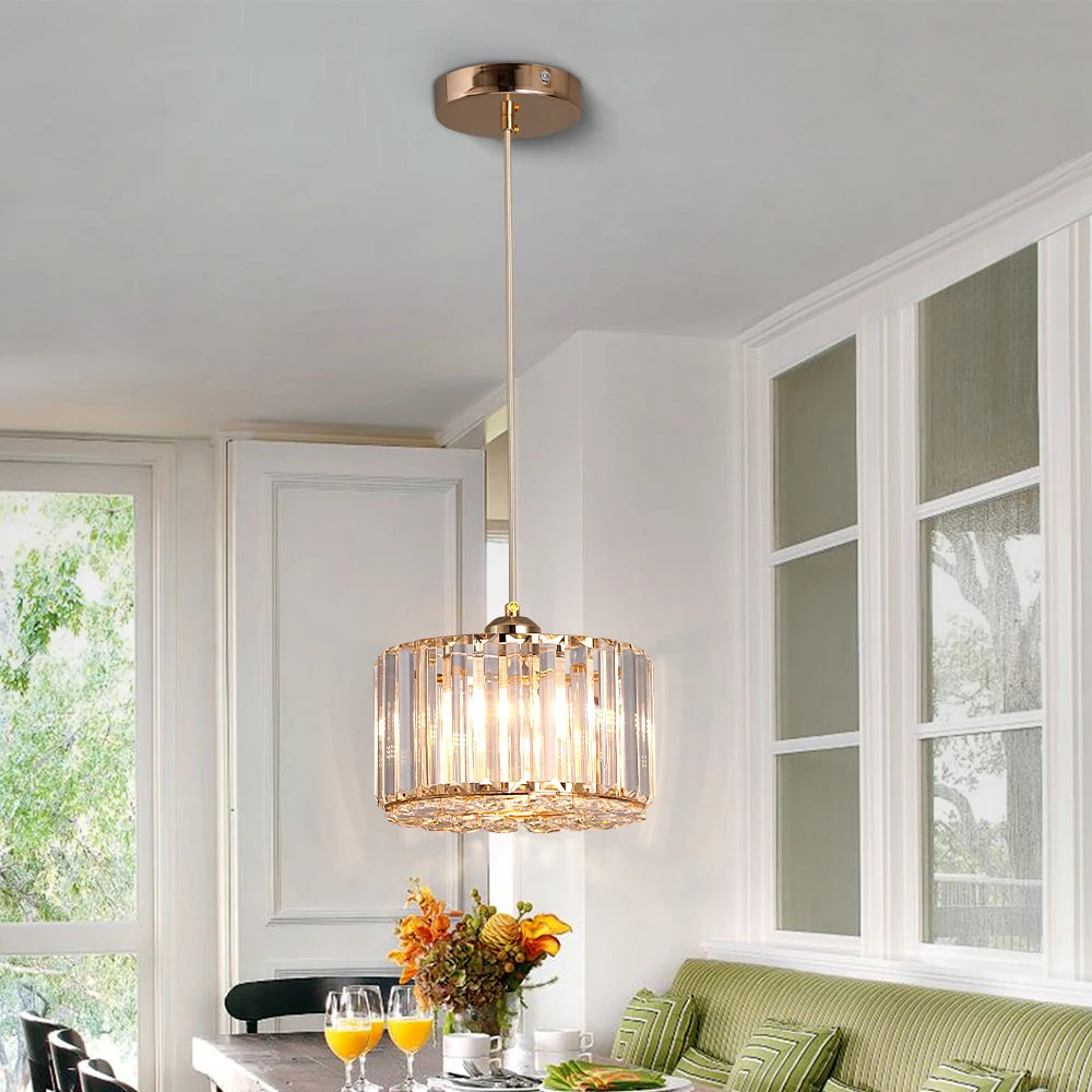 GreeLustr Modern LED Crystal Pendant Chandelier Ceiling Light
