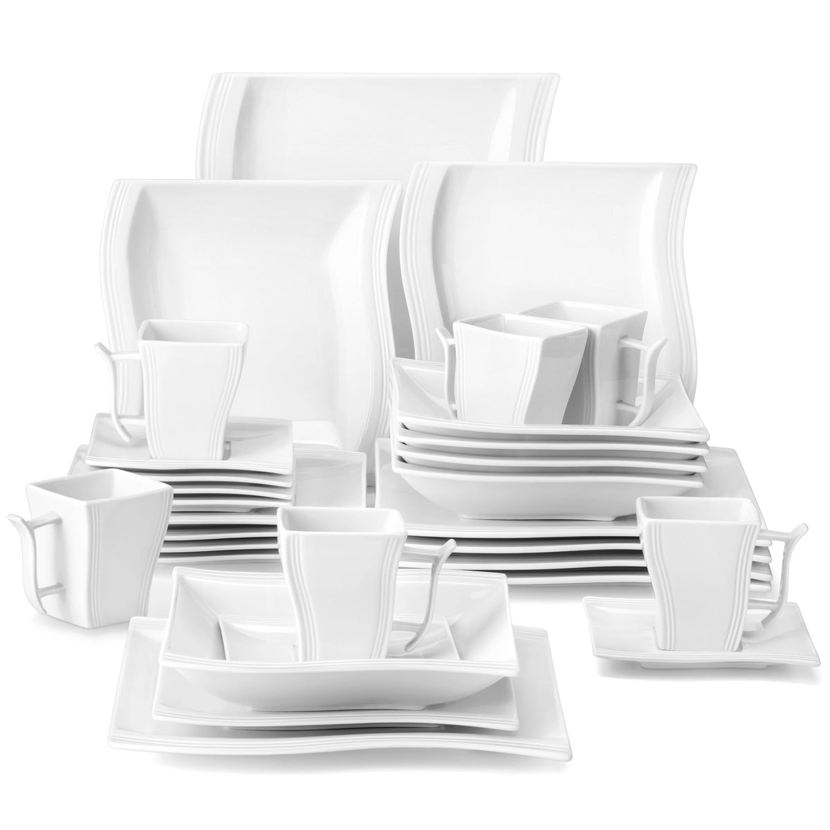 Malacasa Flora Ceramic Dinnerware Set For Home Dining Tables