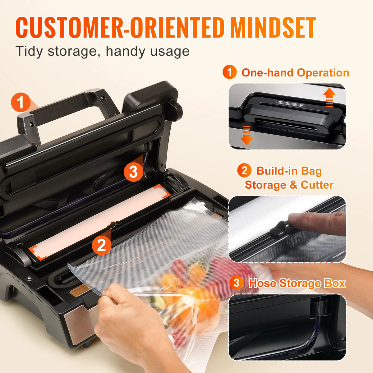 SucceBuy 130W Vacuum Sealer Machine For Home Food Packaging