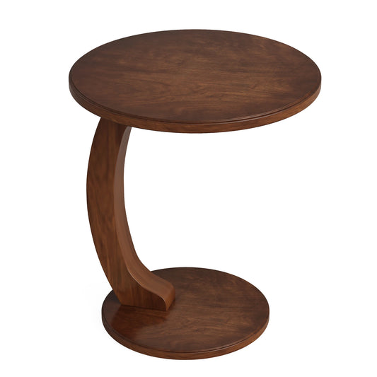 Tribesigns Round Wooden End Table Mid Century Modern