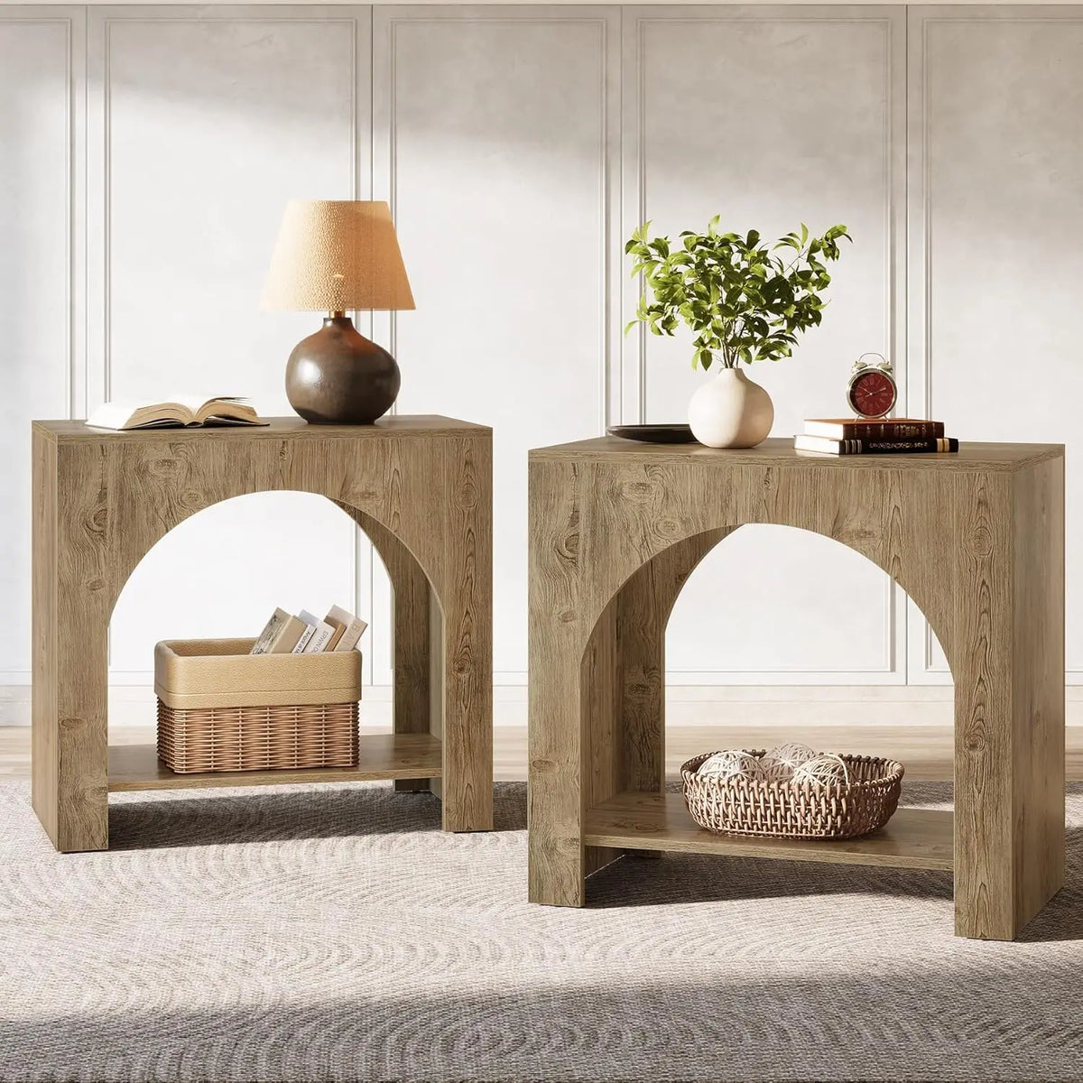 Wooden Storage Nightstand With Modern Design For Bedroom Bedside Table
